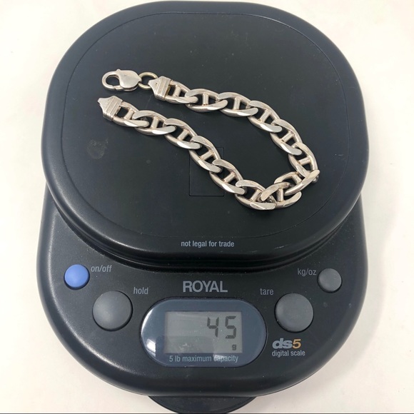 Vintage Sterling Mariner Heavy Chain Bracelet 45g - Picture 7 of 8